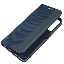 Чехол книжка MESH для Realme C35, текстиль, силикон, бархат, визитница, цвет темно синий Чехол книжка MESH для Realme C35, текстиль, силикон, бархат, визитница, цвет темно синий