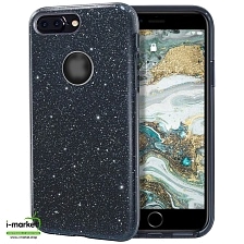 Чехол накладка Shine для APPLE iPhone 7 Plus, iPhone 8 Plus, силикон, блестки, цвет черный