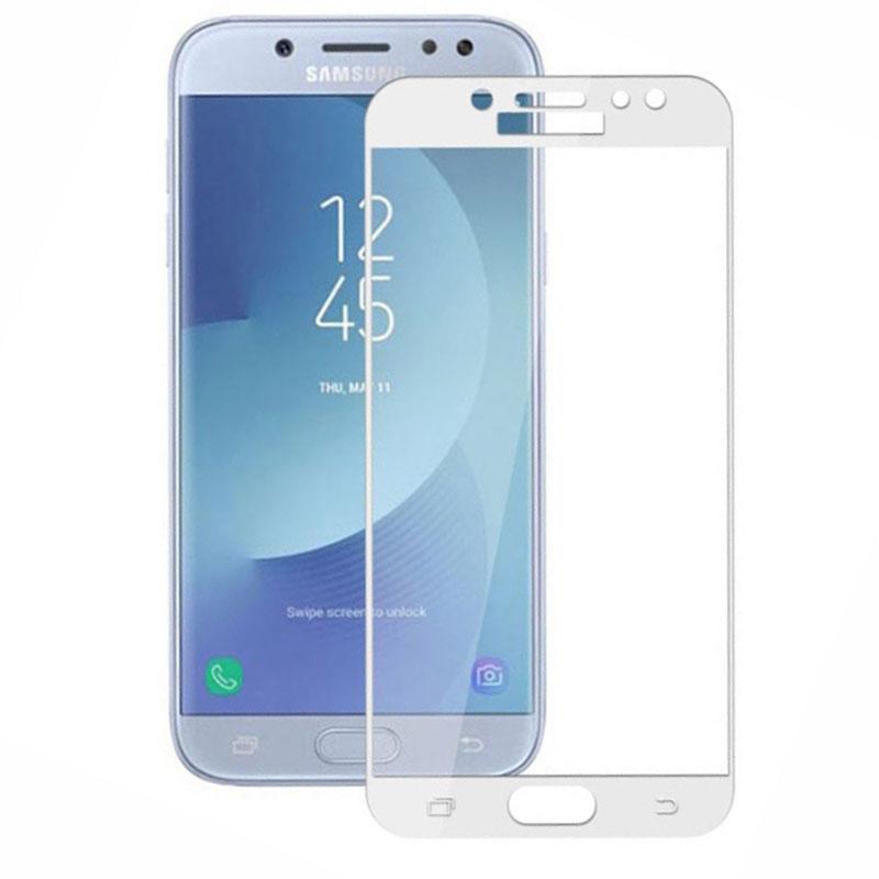 Защитное стекло 5D FULL GLASS /клеится на полный экран, упак-картон/ для Samsung J3 2016/J320 белый.