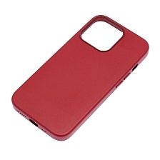 Чехол накладка Leather Case для APPLE iPhone 13 Pro, силикон, бархат, экокожа, цвет малиновый Чехол накладка Leather Case для APPLE iPhone 13 Pro, силикон, бархат, экокожа, цвет малиновый
