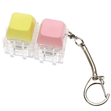 Брелок светящиеся клавиши антистресс, цвет розово желтый (комплект из 2 штук)