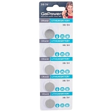 Батарейка GoPower CR1632 BL5 Lithium 3V