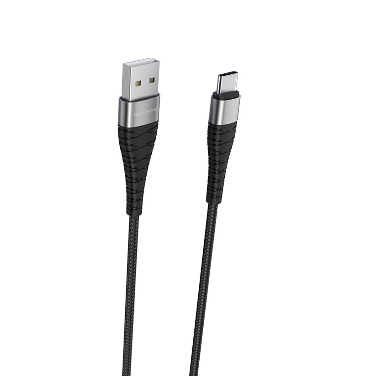 Кабель BOROFONE BX32 Munificent USB Type-C aka USB-C, 3A, длина 1 метр, силикон, нейлоновая оплетка, цвет черный