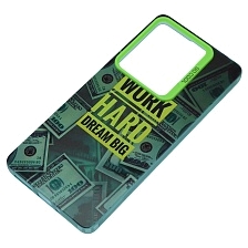 Чехол накладка для XIAOMI Redmi Note 13 Pro 4G, POCO M6 Pro 4G, защита камеры, силикон, рисунок WORK HARD