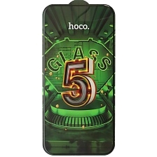 Защитное стекло 5D HOCO G12 для APPLE iPhone 14 Pro Max (6.7"), цвет окантовки черный