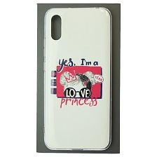 Чехол накладка для XIAOMI Redmi 9A, силикон, глянцевый, рисунок yes, I`m a LOVE princess