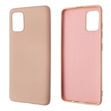 Чехол накладка NANO для SAMSUNG Galaxy A51 (SM-A515), силикон, бархат, цвет розовый песок