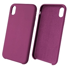 Чехол накладка Silicon Case для APPLE iPhone XR, силикон, бархат, цвет пурпурный.