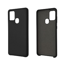 Чехол накладка NANO для SAMSUNG Galaxy A21S (SM-A217), силикон, бархат, цвет черный