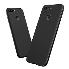 Чехол-накладка для HUAWEI Y9 2018 силиконовая матовая, цвет чёрный.