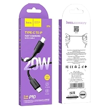 Кабель HOCO X96 Hyper USB Type C на Lightning 8 pin, 20W, длина 1 метр, цвет черный Кабель HOCO X96 Hyper USB Type C на Lightning 8 pin, 20W, длина 1 метр, цвет черный