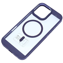 Чехол накладка с поддержкой MagSafe для APPLE iPhone 16 Pro Max (6.9"), силикон, пластик, цвет окантовки темно фиолетовый Чехол накладка с поддержкой MagSafe для APPLE iPhone 16 Pro Max (6.9"), силикон, пластик, цвет окантовки темно фиолетовый