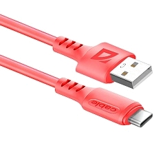 Дата кабель Defender F207 USB Type-C, силикон, длина 1 метр, цвет красный