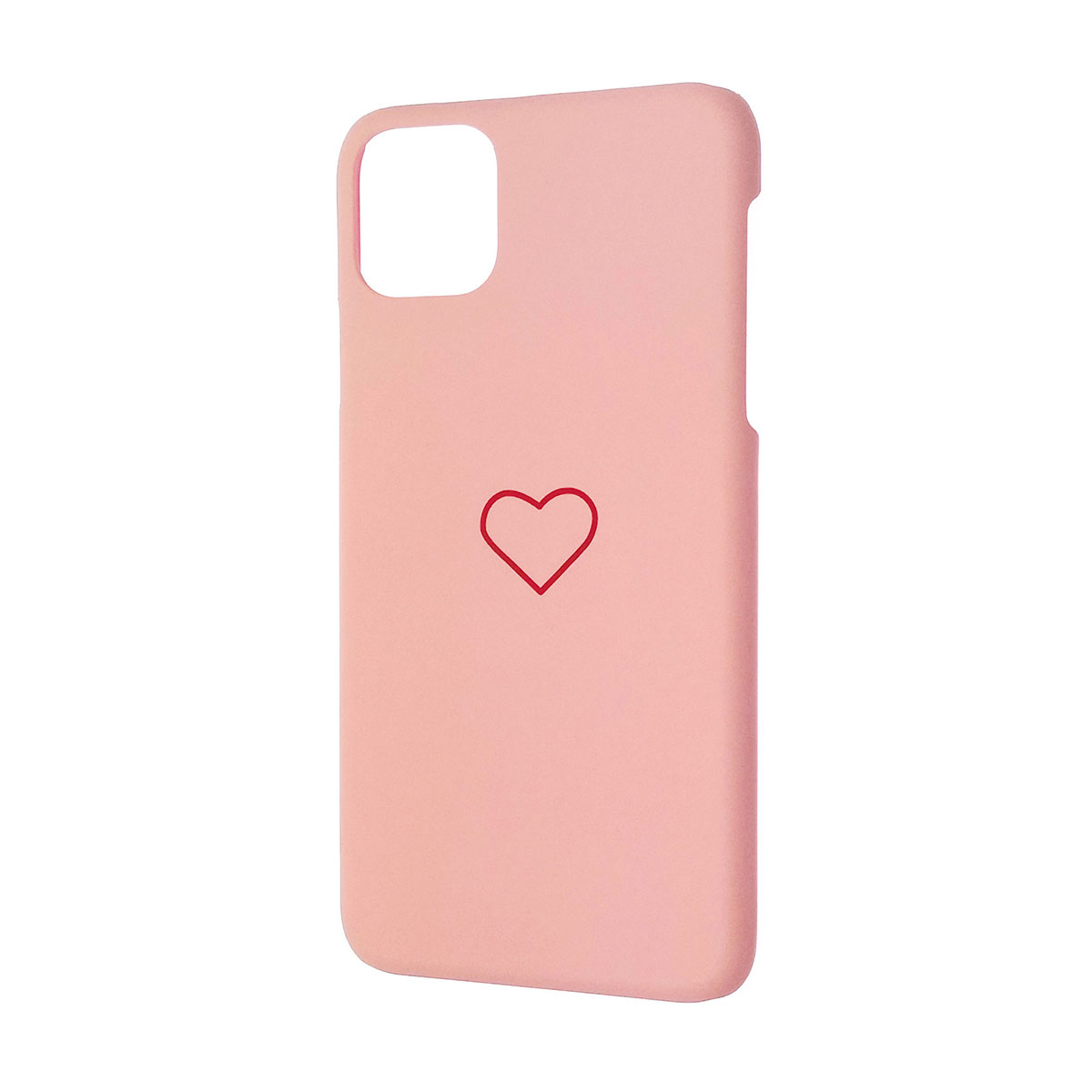 Чехол накладка для APPLE iPhone 11 Pro MAX, пластик, матовый, рисунок Сердце, цвет розовый.