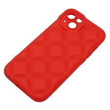 Чехол накладка для APPLE iPhone 13 (6.1"), силикон, 3D ромб, цвет красный