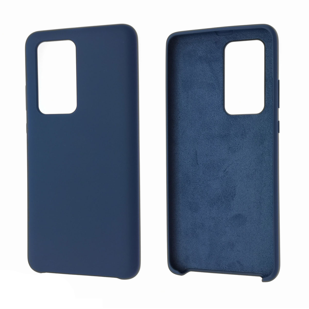 Чехол накладка Silicon Cover для HUAWEI P40 Pro (ELS-NX9), силикон, бархат, цвет синий кобальт.