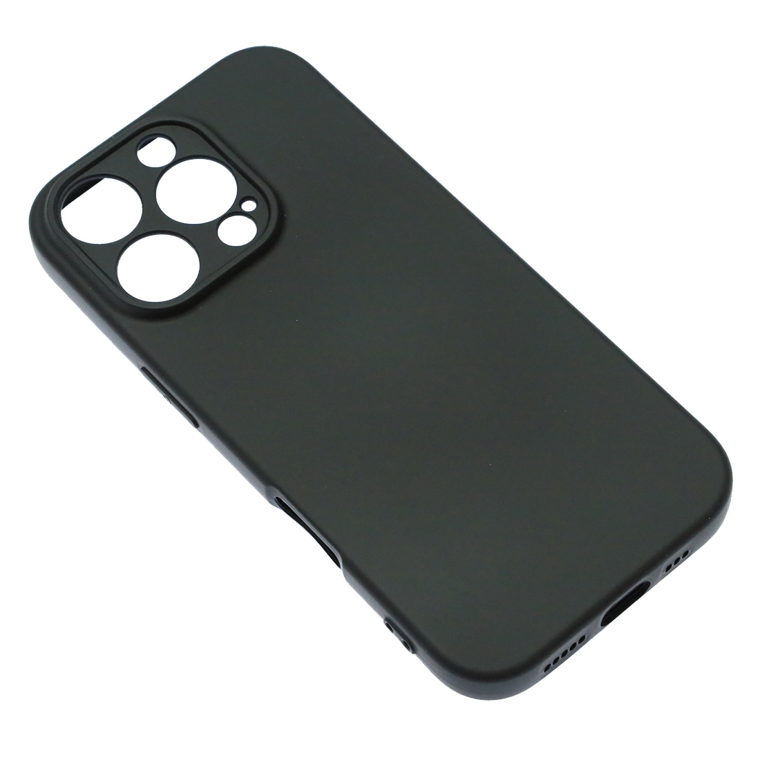 Чехол накладка NANO для APPLE iPhone 16 Pro (6.3"), защита камеры, силикон, бархат, цвет черный