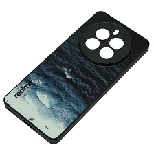 Чехол накладка для Realme 12 Pro, защита камеры, пластик, силикон, рисунок Океан