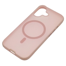 Чехол накладка NEW с поддержкой Magsafe для APPLE iPhone 17, iPhone 18, матовый, силикон, пластик, цвет прозрачно розовый