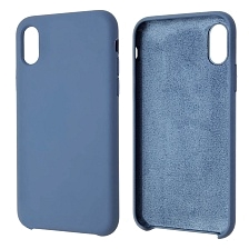 Чехол накладка Silicon Case для APPLE iPhone X, iPhone XS, силикон, цвет синий
