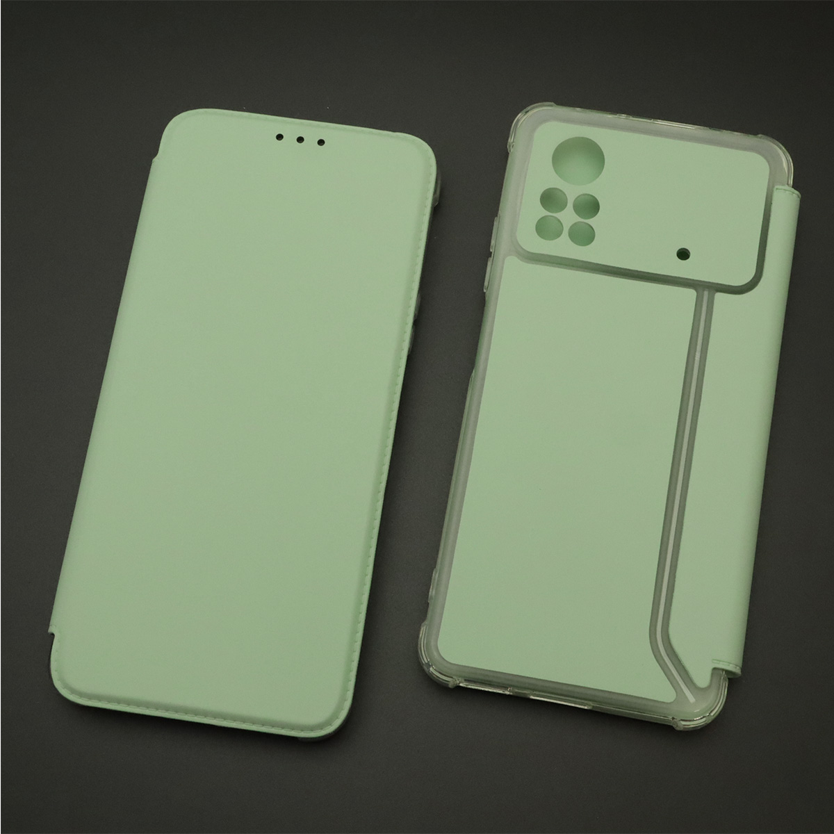 Чехол книжка для XIAOMI POCO X4 Pro 5G, экокожа, визитница, цвет светло фисташковый Чехол книжка для XIAOMI POCO X4 Pro 5G, экокожа, визитница, цвет светло фисташковый