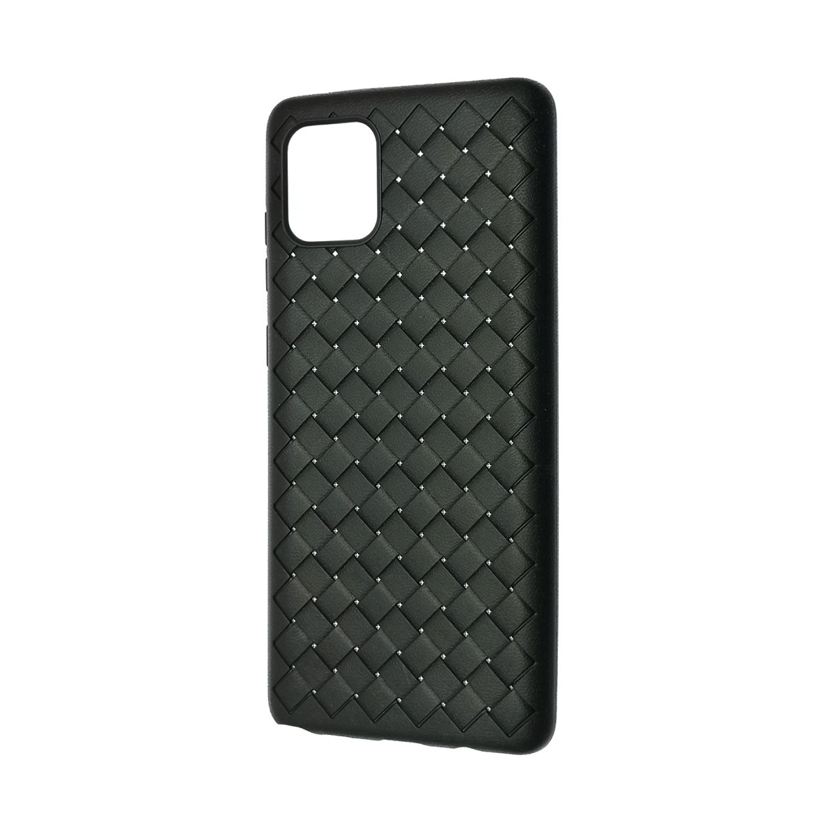 Чехол накладка для SAMSUNG Galaxy A81 (SM-AN815F), Note 10 Lite (SM-N770), силикон, плетение, цвет черный.