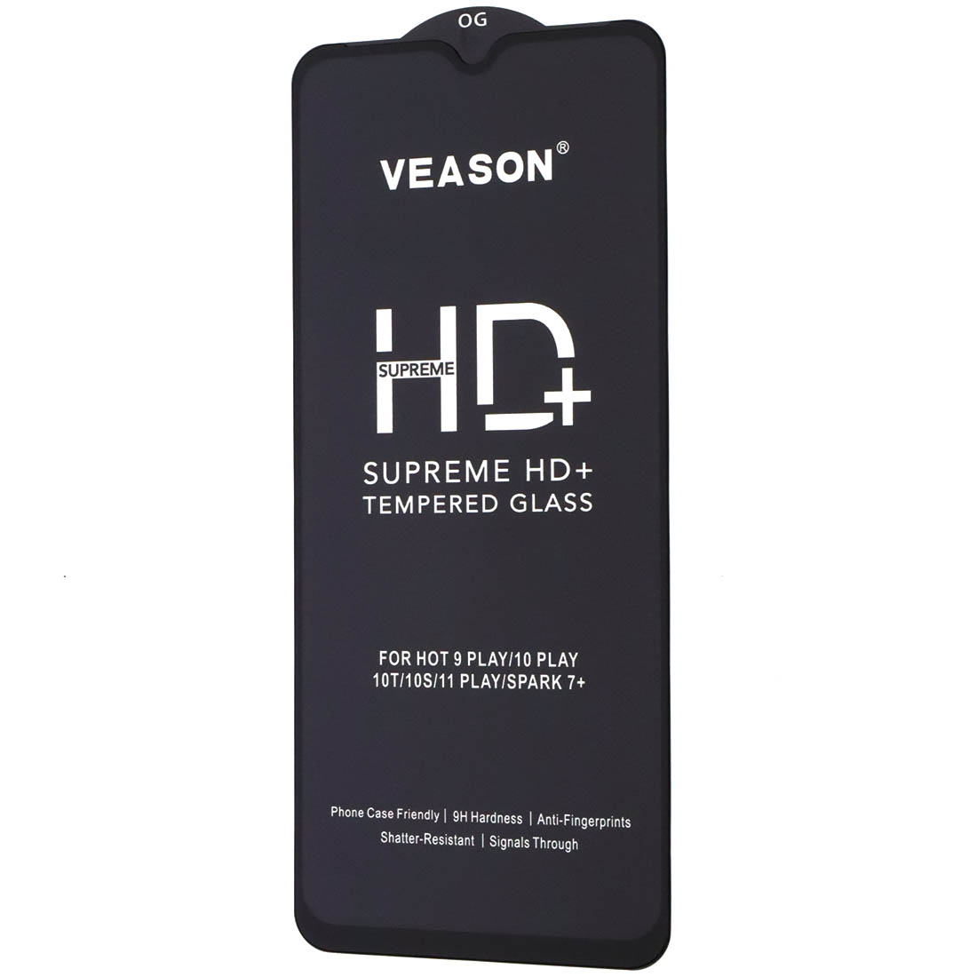 Защитное стекло VEASON HD+ для INFINIX HOT 9 Play, HOT 10 Play, HOT 11 Play, цвет окантовки черный