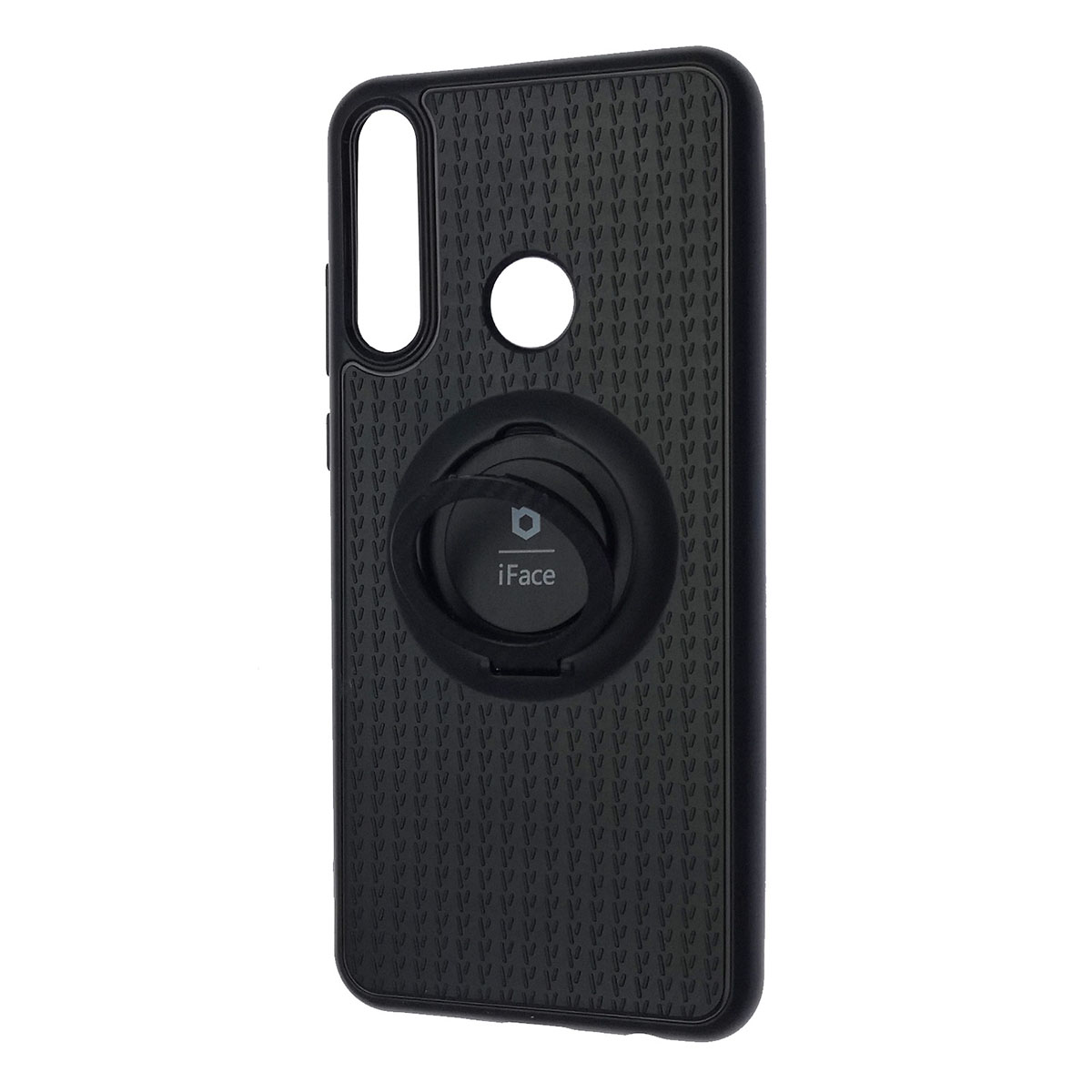 Чехол накладка iFace для HUAWEI Y6P (MED-LX9N), силикон, кольцо держатель, цвет черный.