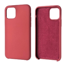 Чехол накладка Silicon Case для APPLE iPhone 11 Pro 2019, силикон, бархат, цвет темно красный.