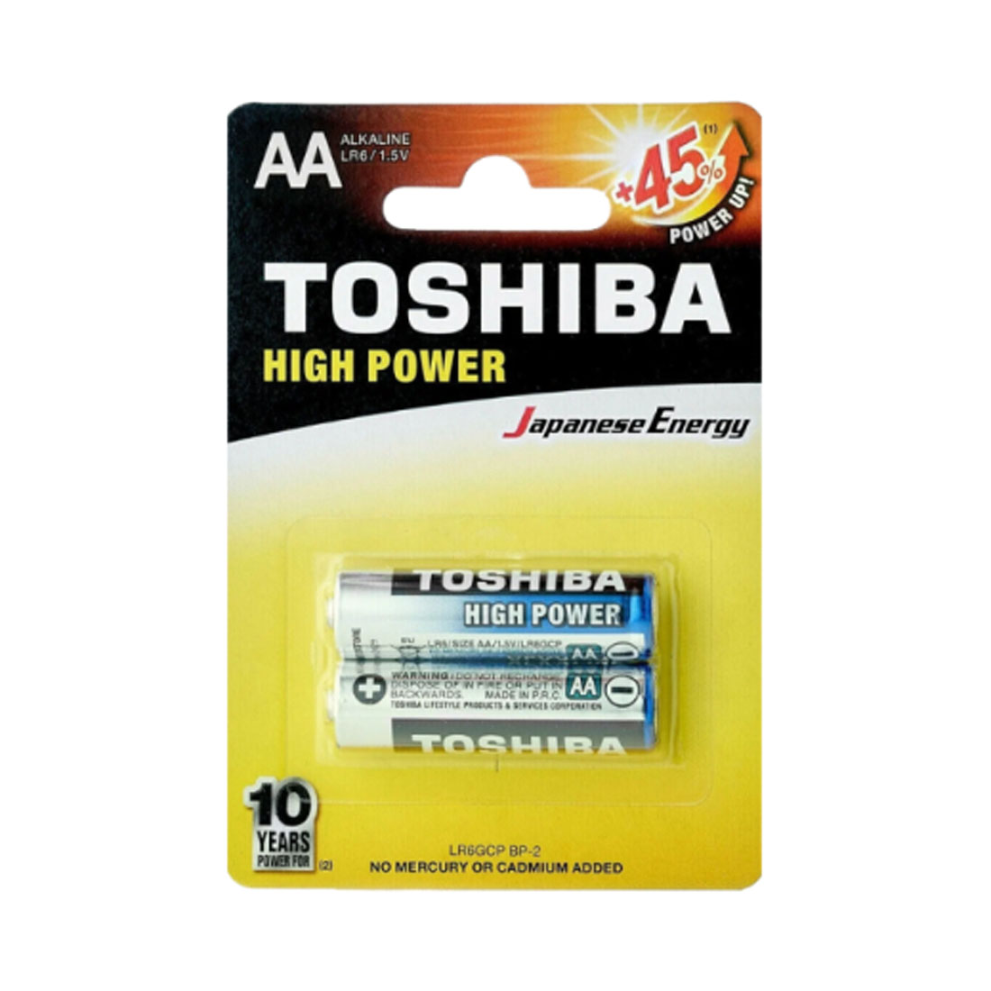 Батарейка TOSHIBA HIGH POWER LR6 AA BL2 Alkaline 1.5V