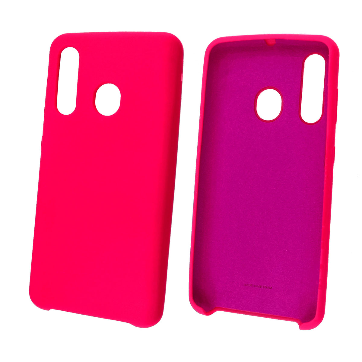 Чехол накладка Silicon Cover для SAMSUNG Galaxy A60 2019 (SM-A605), Galaxy M40 (SM-M405), силикон, бархат, цвет ярко розовый.
