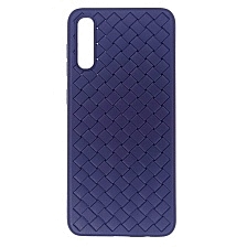 Чехол накладка для SAMSUNG Galaxy A50 (SM-A505), A30s (SM-A307), A50s (SM-A507), силикон, плетение, цвет темно синий