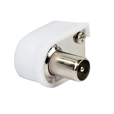 Антенный ТВ штекер угловой для коаксиального кабеля, цвет белый