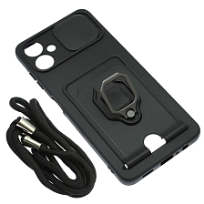 Чехол накладка MULTI FUNCTION 4 в 1 для SAMSUNG Galaxy A06, цвет черный