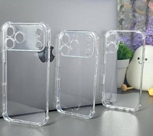 Чехол накладка BRF для APPLE iPhone 17 Pro, защита камеры, усиленные края, силикон, прозрачный