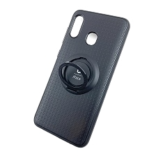 Чехол накладка iFace для SAMSUNG Galaxy A20 (SM-A205), A30 2019 (SM-A305), силикон, кольцо держатель, цвет черный.