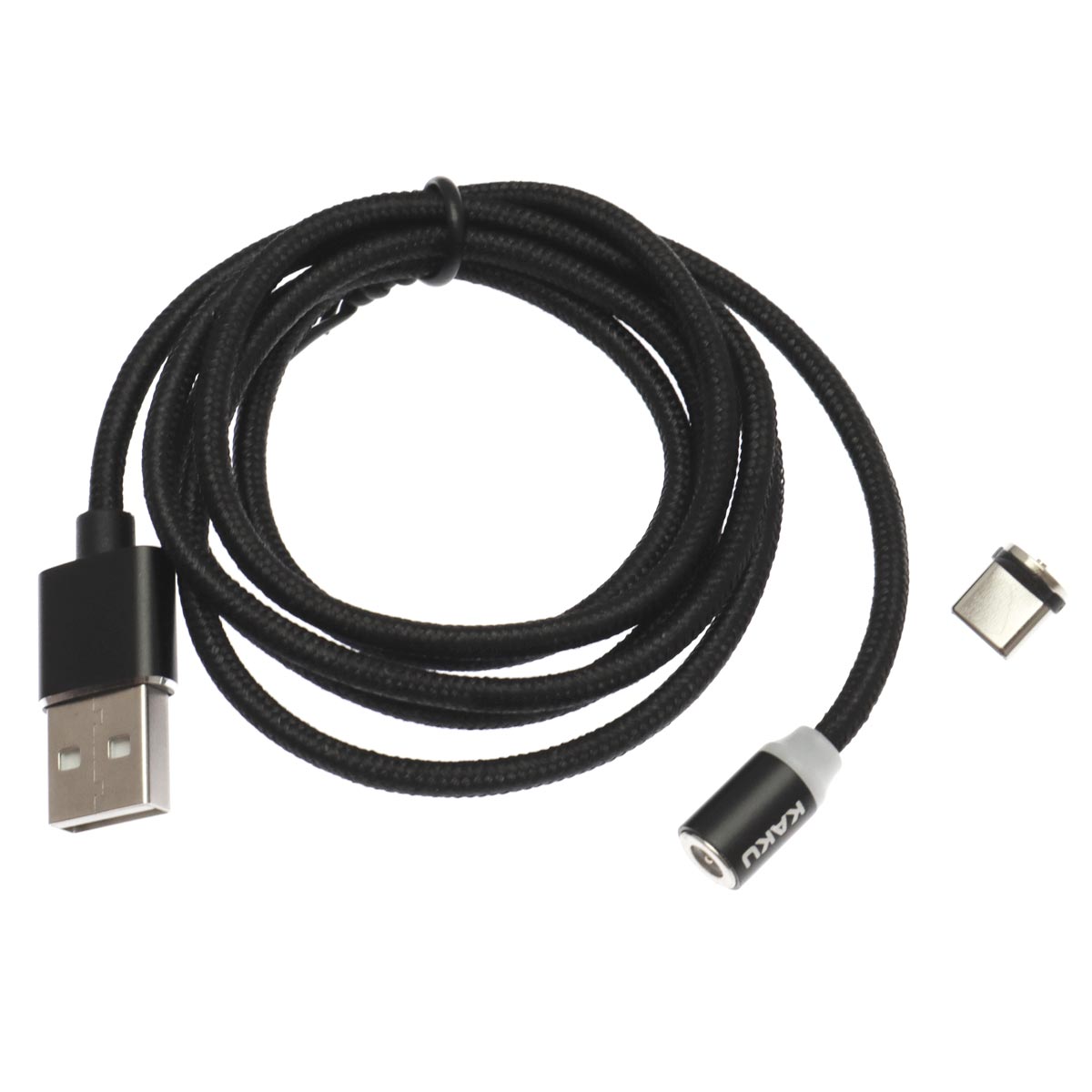 Магнитный зарядный кабель KAKU KSC-306 HEDONG, длина 1 метр, с магнитной насадкой USB Type C, цвет черный