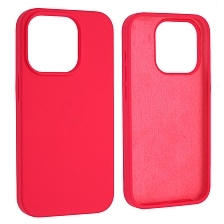 Чехол накладка Silicon Case для APPLE iPhone 15 Pro (6.1"), силикон, бархат, цвет фуксия