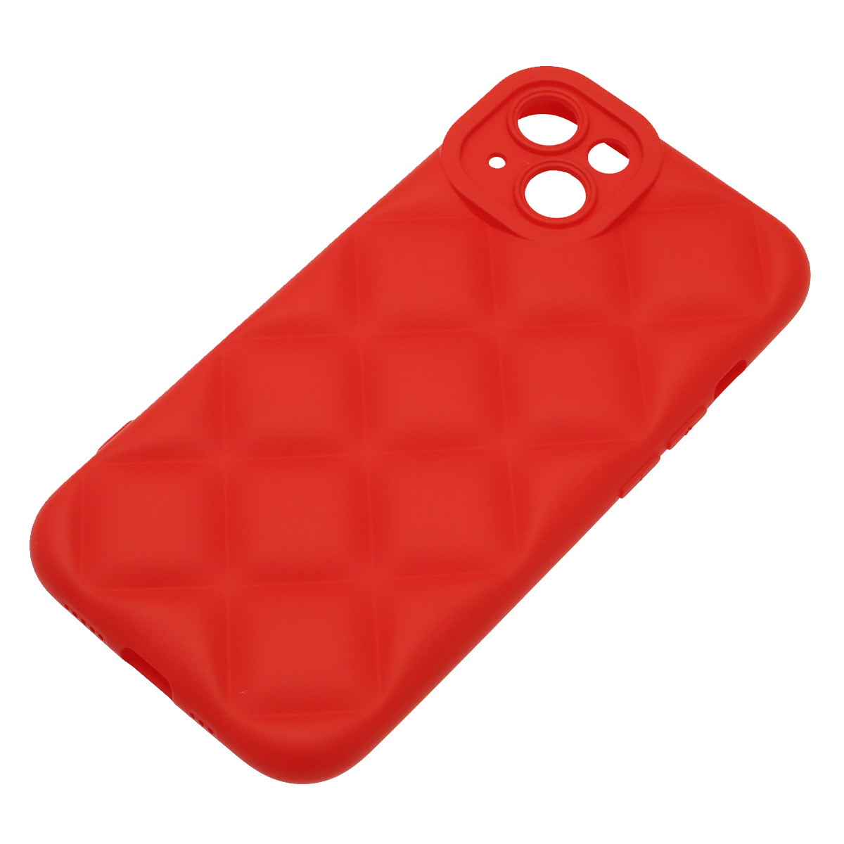 Чехол накладка для APPLE iPhone 13 (6.1"), силикон, 3D ромб, цвет красный