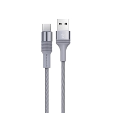 Кабель BOROFONE BX21 Outstanding USB Type C, 3A, длина 1 метр, нейлоновое армирование, цвет серый