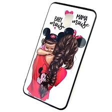 Чехол накладка для XIAOMI Redmi 8A, силикон, рисунок MAMA mouse BABY mouse.