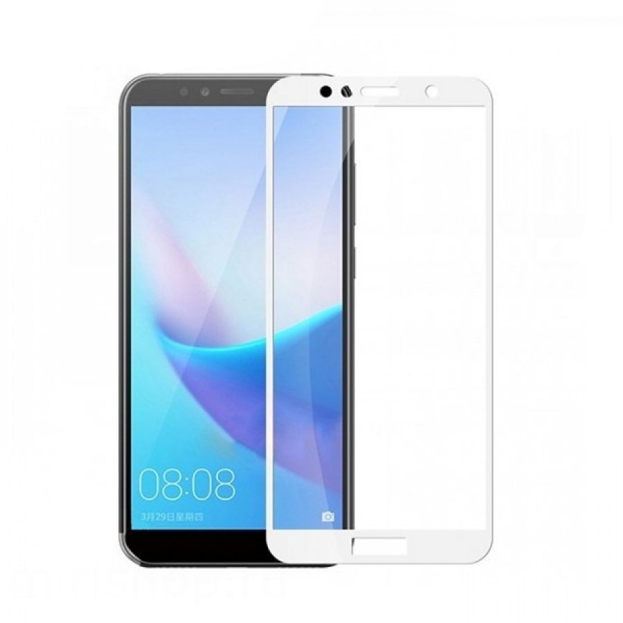 Защитное стекло 2D Full glass для Huawei 7C PRO/техпак/ белый.