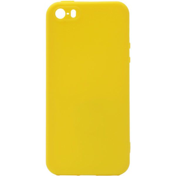 Чехол накладка для APPLE iPhone 5, 5G, 5S, SE, силикон, цвет желтый.
