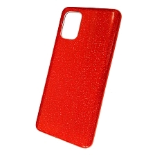 Чехол накладка Shine для SAMSUNG Galaxy A71 2020 (SM-A715), силикон, блестки, цвет красный.