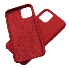 Чехол накладка Silicon Case для APPLE iPhone 11 Pro, силикон, бархат, цвет пурпурно красный. Чехол накладка Silicon Case для APPLE iPhone 11 Pro, силикон, бархат, цвет пурпурно красный.