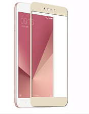 Защитное стекло 2D Full glass для Xiaomi Note 5A /тех.пак/ золото.