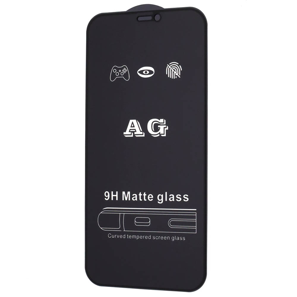 Защитное стекло AG Matte Glass для APPLE iPhone 12, 12 Pro, матовое, цвет окантовки черный Защитное стекло AG Matte Glass для APPLE iPhone 12, 12 Pro, матовое, цвет окантовки черный