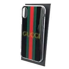 Чехол накладка для APPLE iPhone X, iPhone XS, силикон, глянцевый, рисунок Три цвета Гучи