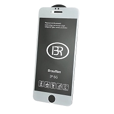 Защитное стекло 9H BRAUFFEN для APPLE iPhone 6, iPhone 6S, цвет окантовки белый