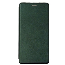 Чехол книжка STYLISH для TECNO Camon 18, 18P, 18T, экокожа, визитница, цвет темно зеленый